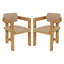 Chaises de salle à manger de patio haut de gamme, en rotin et bois d'acacia, ensemble de jardin rustique