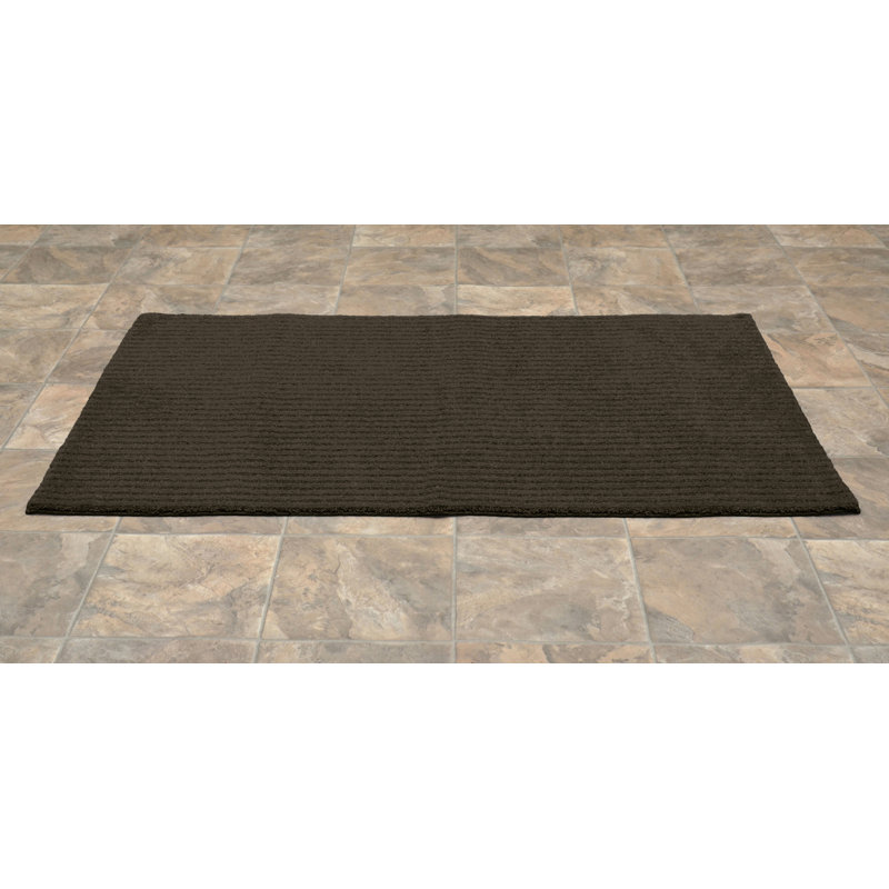 Viridian Nylon Bath Rug with Non-Slip Backing, Chocolate, 30" x 50"