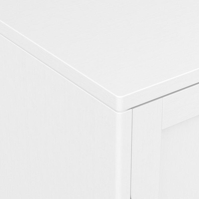 Harper 30"W Solid Hardwood Mid-Century Modern Low Storage Cabinet With Sliding Doors, White