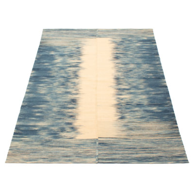 One Of A Kind Ankara Teal Kilim 5'2" x 8'0"Area Rug