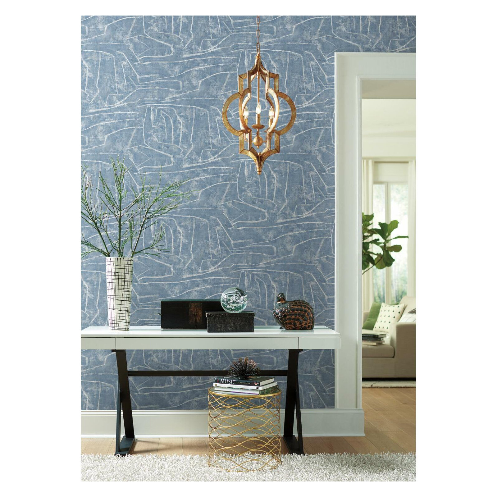 Vena Modern Peel & Stick Abstract Wallpaper, Blue