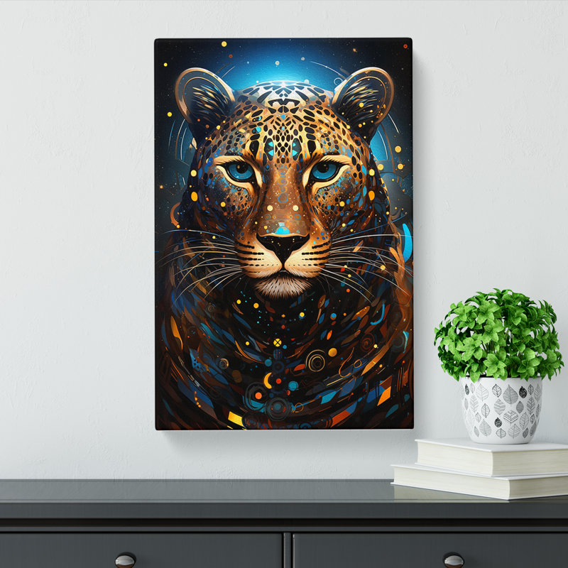 Leopard Futurism Art - Wrapped Canvas, 60cm H x 40cm W x 3cm D