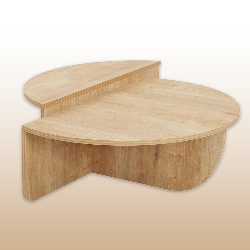 Modern Round Coffee Table With Raised Counter