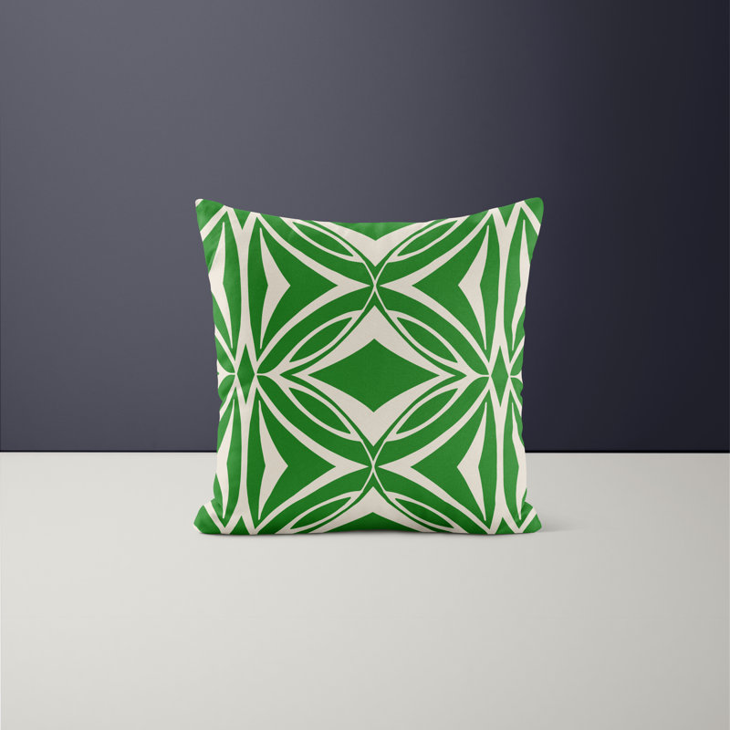 Jeté carré en polyester intérieur / extérieur, L 17 po x H 17 po, Vert