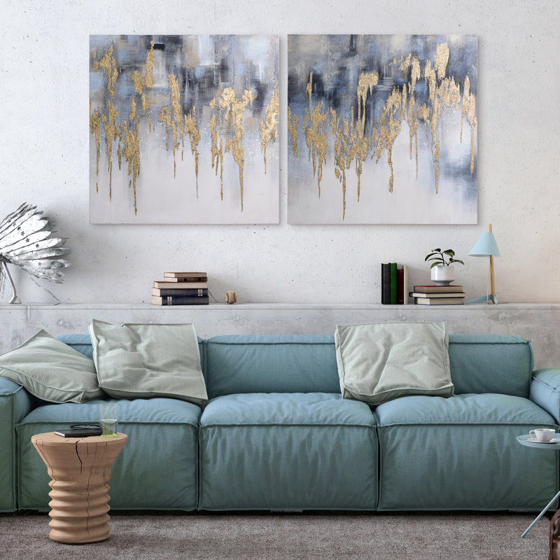 Golden Lighting 1 and 2 par Martin Edwards - Ensemble de 2 peintures sur toile tendue