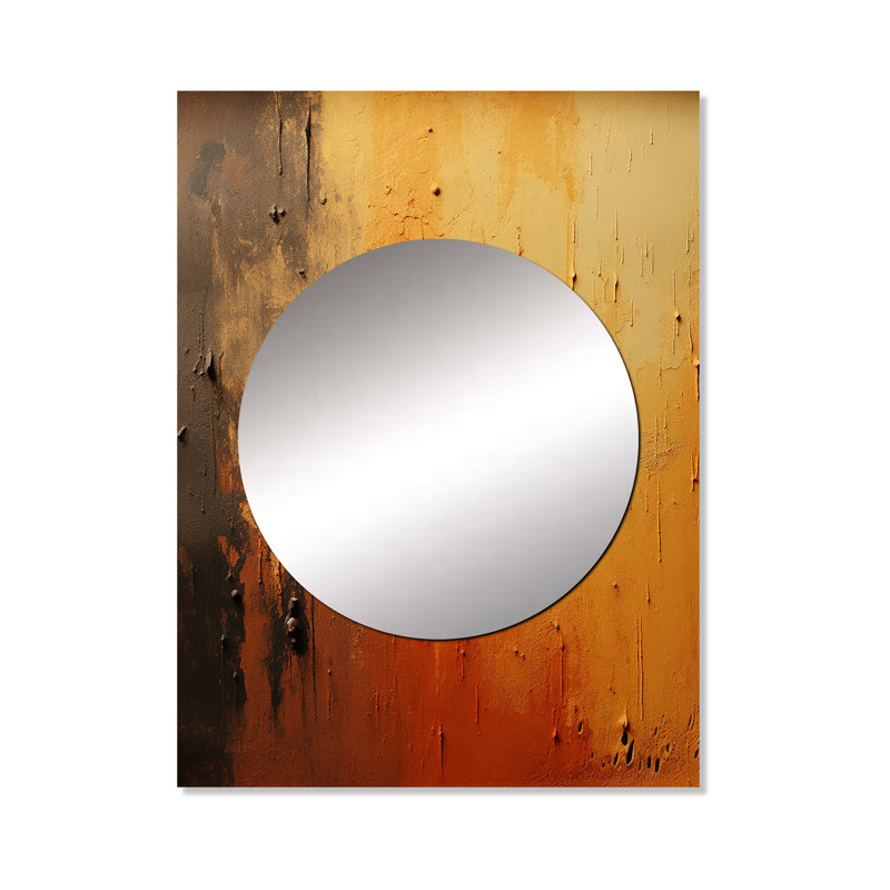 Arigato Orange Chaos Collage II - miroir abstrait, collage mural orange, impression sur métal, 40 po x 30 po