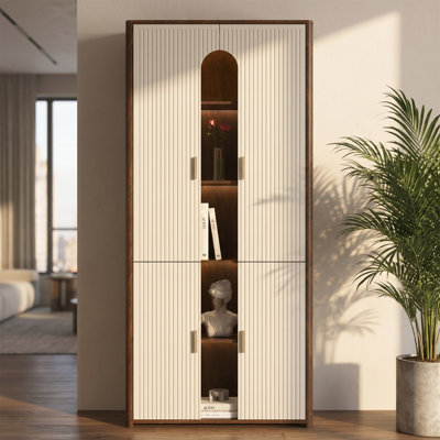 Présentoirs avec portes et bibliothèques avec éclairage à DEL, convenant aux chambres à coucher, aux salons et aux bureaux