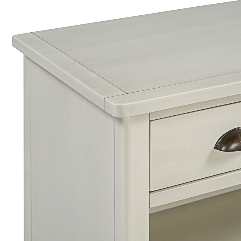 Console console avec tiroirs de rangement, Blanc antique