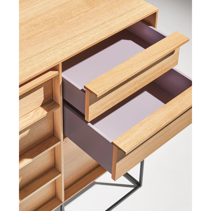 Rule 58'' W 7 - Drawer Dresser, Black/White Oak