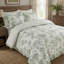 Ensemble d'édredon pour lit double / grand 5 pièces avec coussins décoratifs, vert