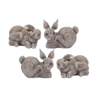 Ensemble de 4 lapins en résine August Grove Brucknell