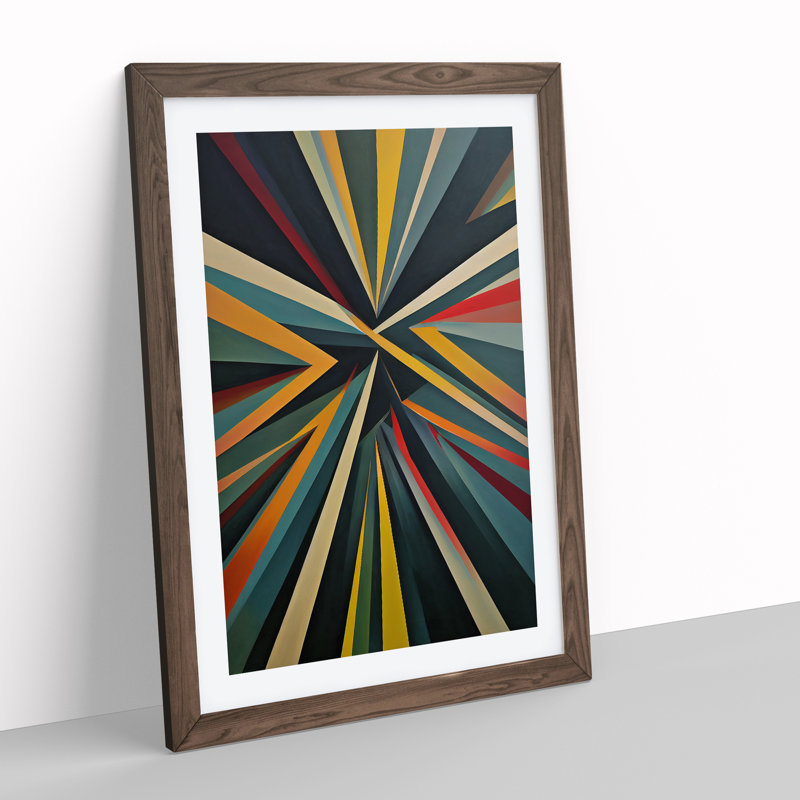 Powerful Abstract Art - Single Picture Frame Print, 34cm H x 25cm W, Walnut