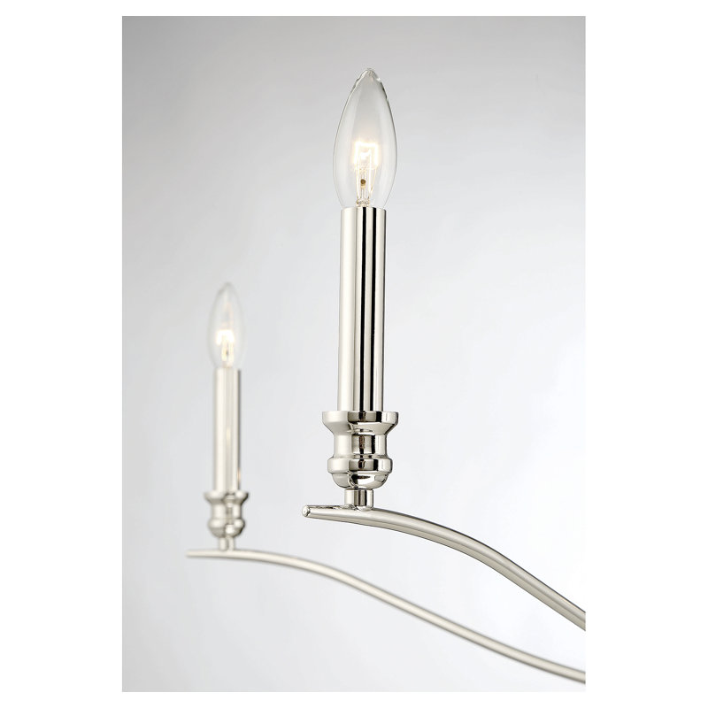 Lustre 5 lumières Meridian en nickel poli, Nickel