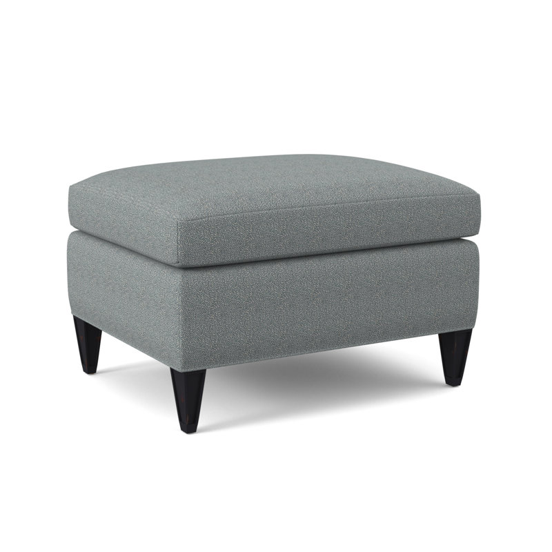 Bristol Upholstered Ottoman, Vintage Ebony, Maya Cyan