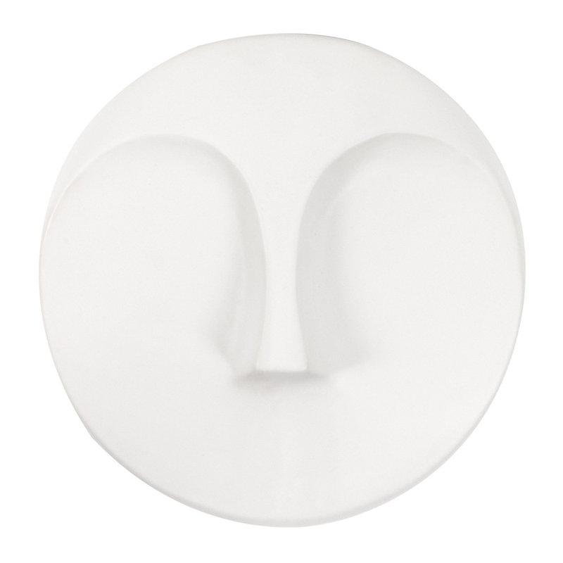 Décoration murale ronde en céramique blanche 10 "Aralene