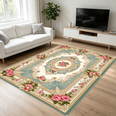 1PC Floral and Ornate - Style Area Rugs for Living Room, Soft and Comfortable, Suitable for all seasons, easy - to - maintain, machine washable Indoor floor mat, suitable for Bedroom, Dining Room, Hallway, Patio, Balcony, Home Decor, Outdoor Decor.