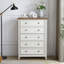 Commode Hallstein avec 5 tiroirs, poignées en métal et surface en grain de bois-1560064604