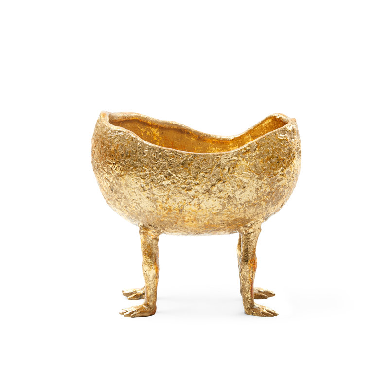 Tumbler Metal Decorative Bowl, Gold Leaf