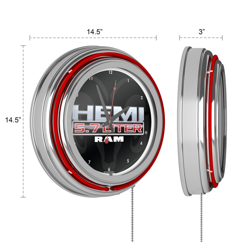 Horloge murale rétro RAM Hemi, Rouge