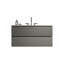 Meuble-lavabo mural gris de 36 po avec lavabo en céramique et trois trous de robinet, grand meuble-lavabo flottant avec rangement pour salle de bain moderne, KD