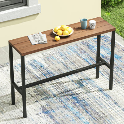 Roca Rectangular Steel Outdoor Bar Table