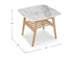 Table d'appoint carrée en marbre de Carrare italien avec tablette en bois de chêne Lorenzo