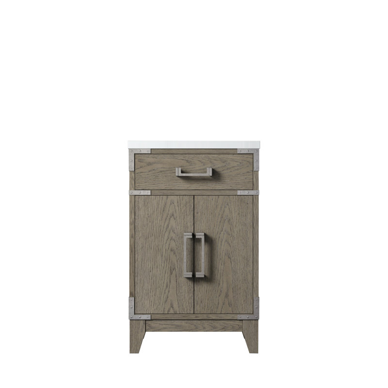 Meuble-lavabo simple en acrylique l 20 po x P 18 po Laurel, Chêne gris