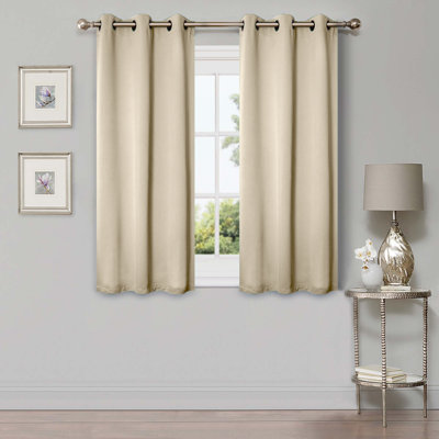 Millendon Energy Saving Modern Polyester Grommet Room Darkening Curtain Pair