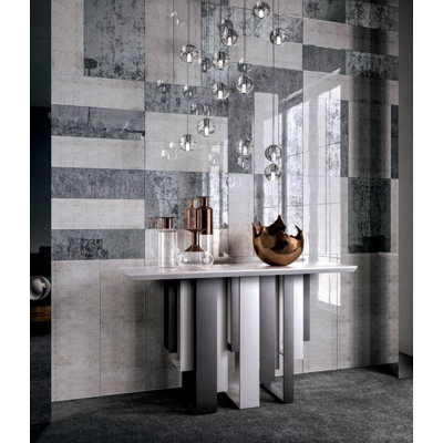 Corteza Glacial 11.63" x 23.38" Decorated Glass Tile