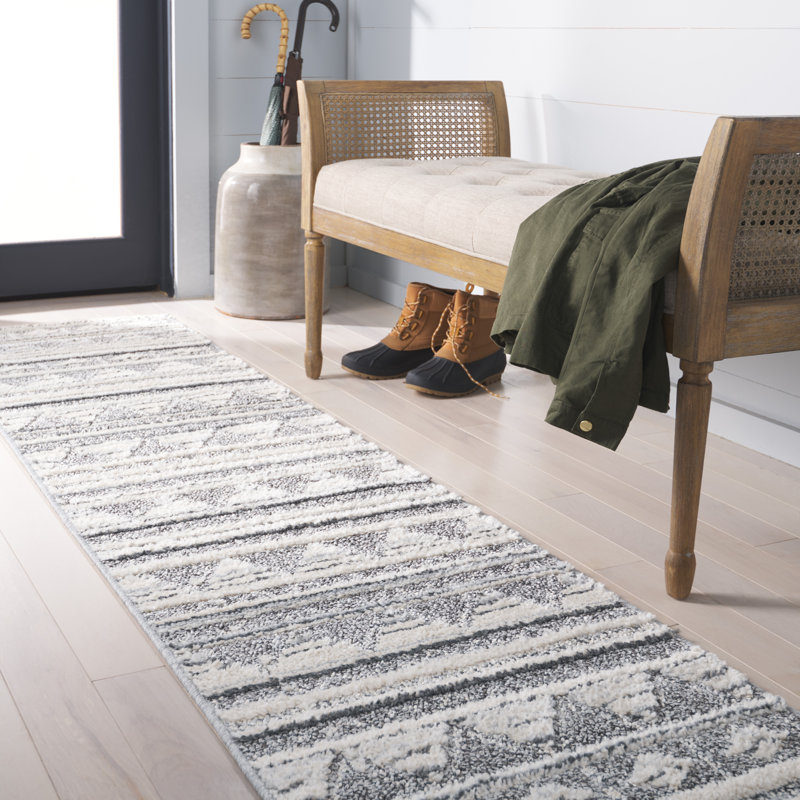 Martha Stewart Lucia Shag Performance Geometric Rug, Runner 2' x 8'