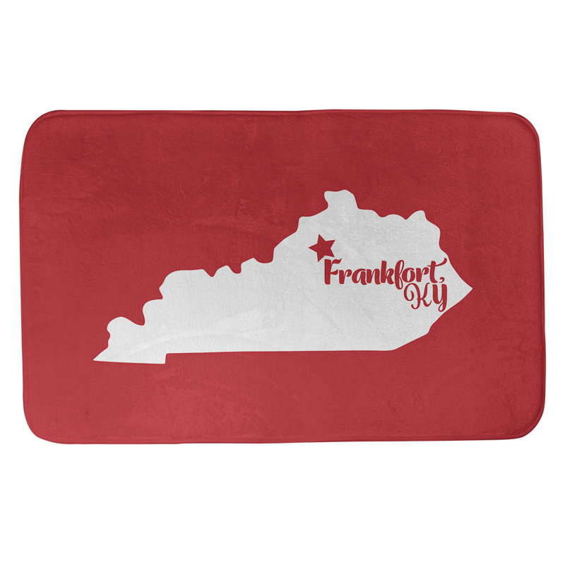 Tapis pour salle de bain frankfort kentucky, l 21 po x L 34 po, Rouge