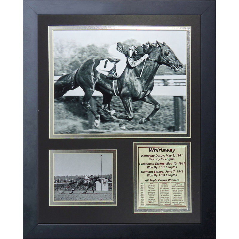 Souvenirs encadrée triple whirlaway-1941 vainqueur