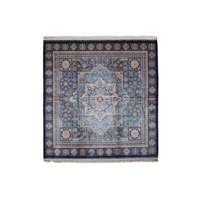 Tapis carré touffeté en soie 8X8 Hereke