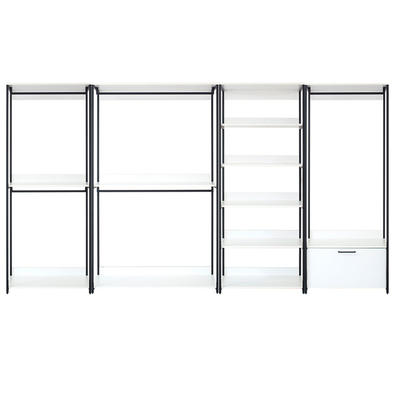 Walk In Closet With Metal Frame - White, Extra Deep Storage, To Cracking, Stain & Scratch , Water Heat E0 Board White Freestanding Powder Coated, Storage Areas, Design, Exterior, Board, 2X Thicker ,
