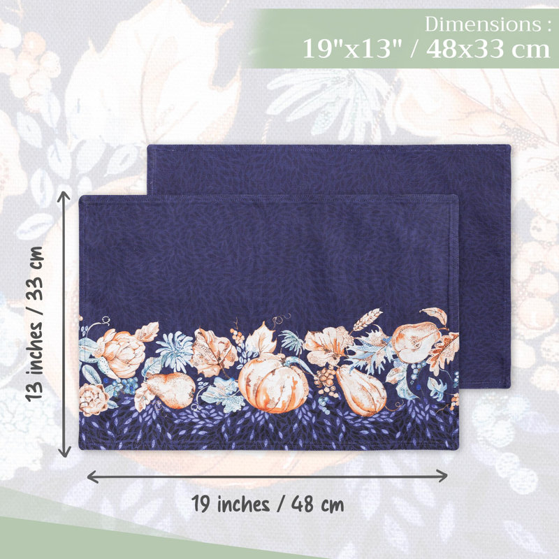 Ensemble de 4 napperons en tissu lavable 100% coton Maison de Hermine