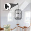 Lustre moderne en fer modulable pour espaces polyvalents : Lustre en métal noir pour salon et salle à manger