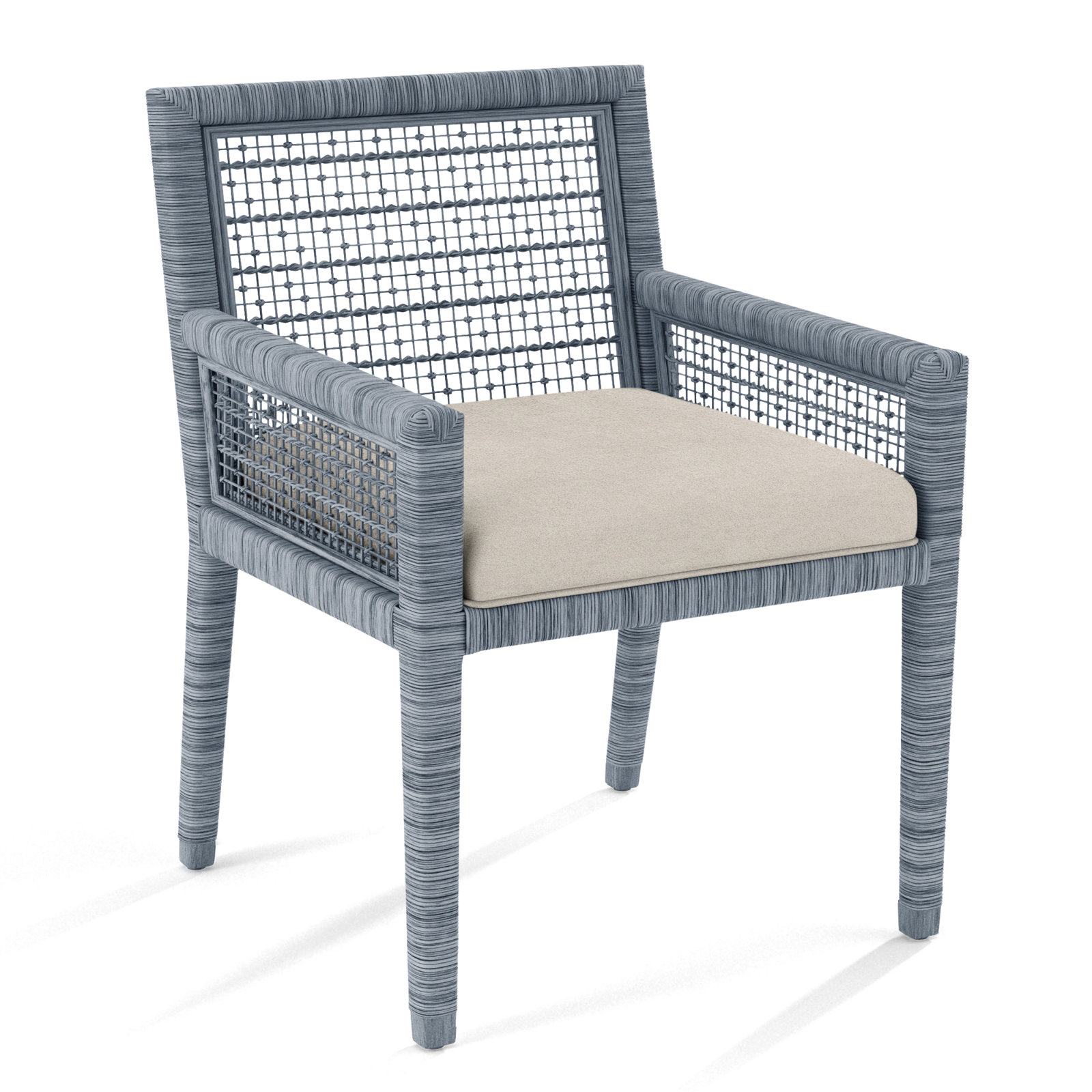 Glinda Dining Armchair, Elite Dove Linen, Sea Glass