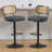 Adjustable Height 360° Swivel Bar Stools With Rattan Back-913062225
