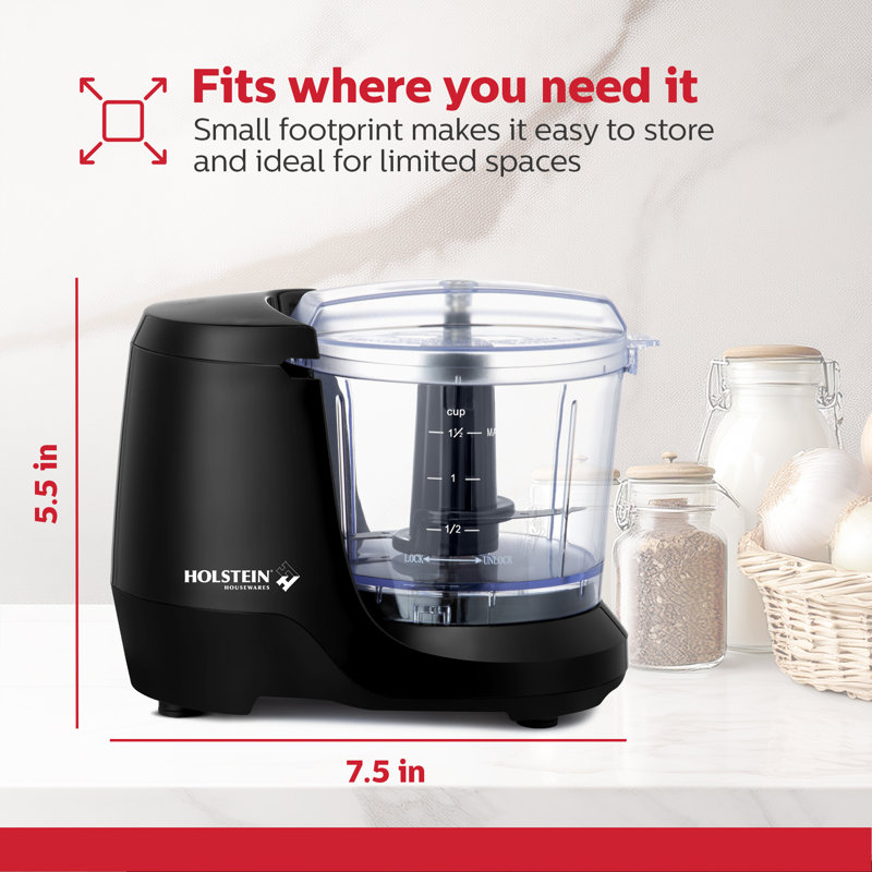 Mini hachoir électrique 1,5 tasse Holstein Housewares