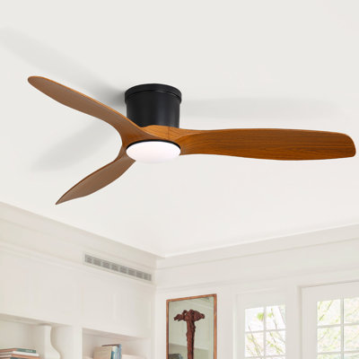 Ventilateur de plafond encastré 3 pales 52 pouces avec lumières DEL et télécommande Shandi