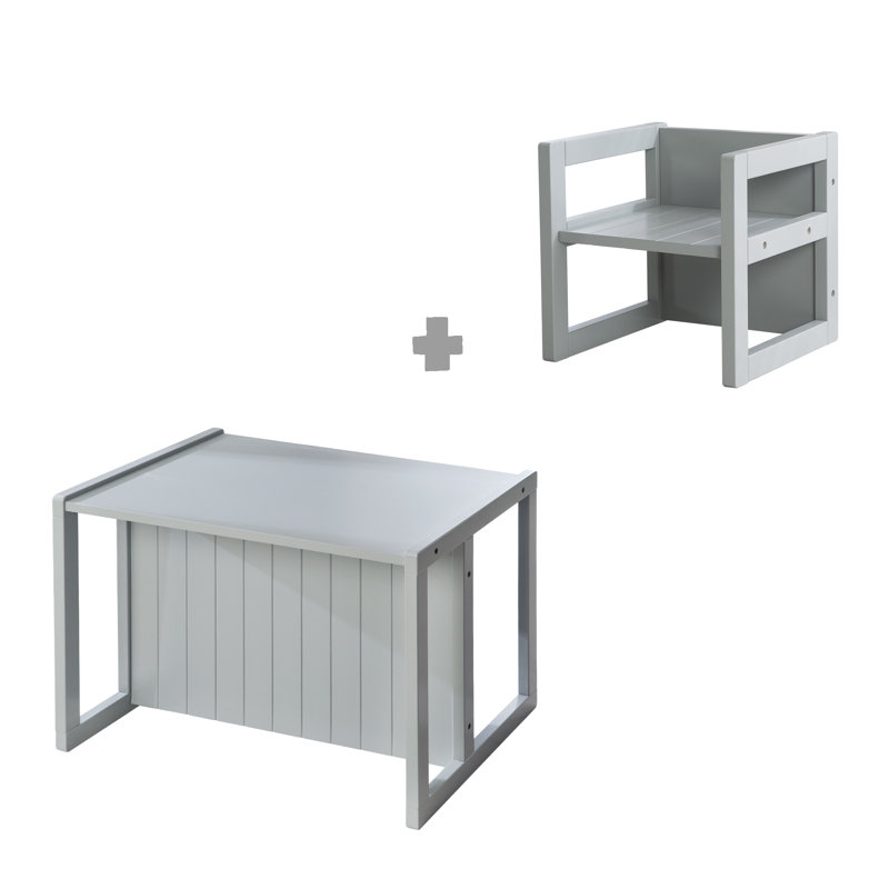 Kids 2 Piece Rectangular Play Table, Grey