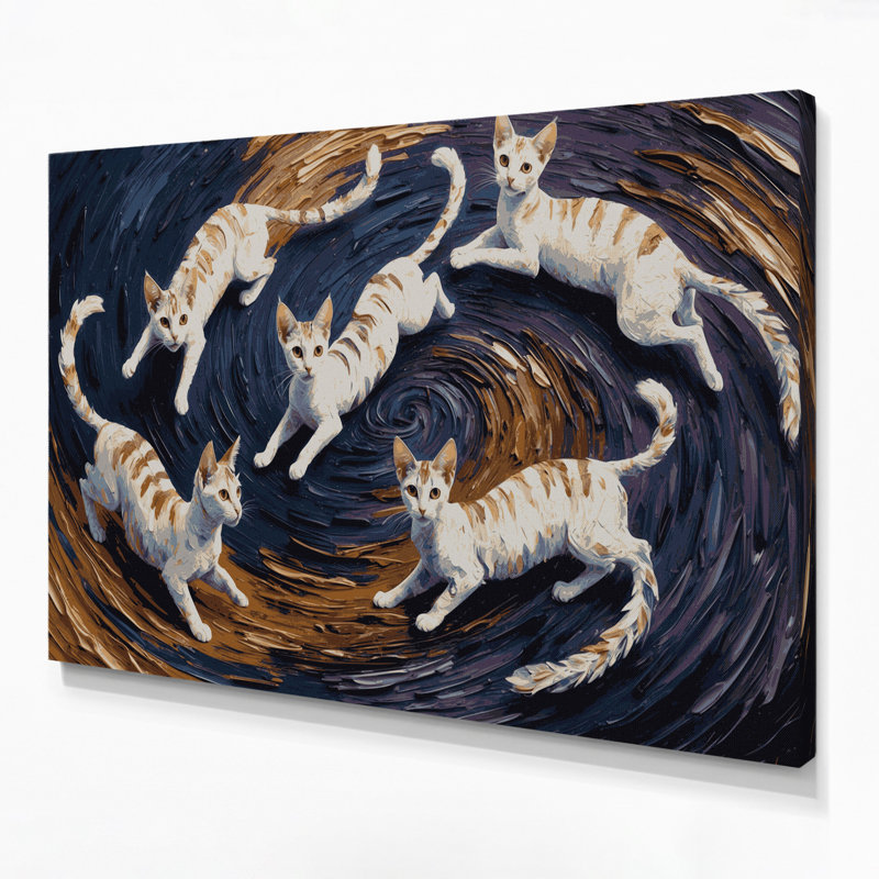 «Cats Devon Rex», art mural sur toile grise, H 20 po x l 30 po