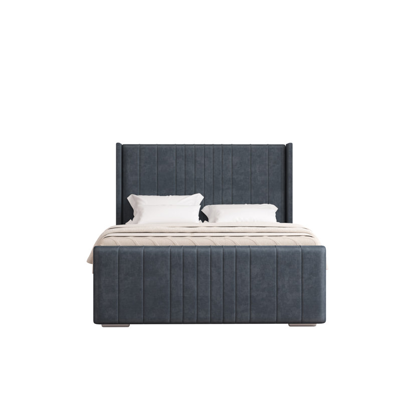 Denzel Upholstered Bed , Super King (6'), Charcoal