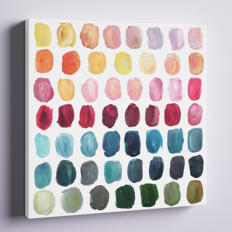 Palette de couleurs William - reproduction sur toile tendue, H 18 po x l 18 po x P 1,5 po, Pas de tapis, Toile tendue