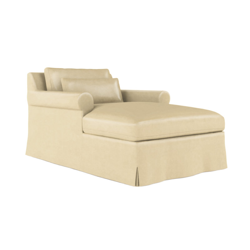 Ludlow Chaise Lounge, Plush Velvet Blue Print, Weathered