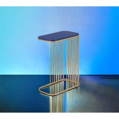 Blue And Gold Accent Table With Versatile Display Utility Fascinating For