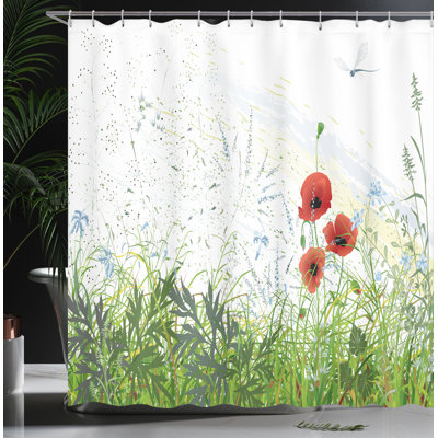 Ebern Designs Bonnie Shower Curtain with Hooks Included & Reviews | Wayfair