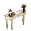 Console à miroir en demi-lune de 47 pouces avec tiroir cannelé en cristal et verre cannelé-854098706