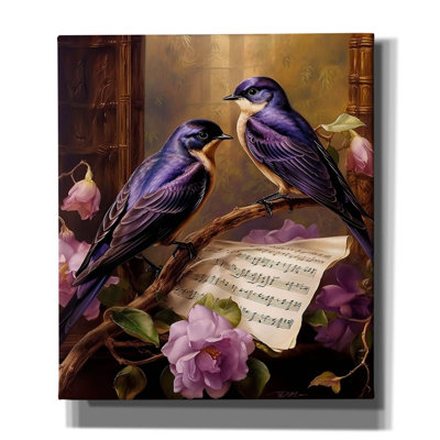 «Swallows In Music» par Momart, art mural sur toile