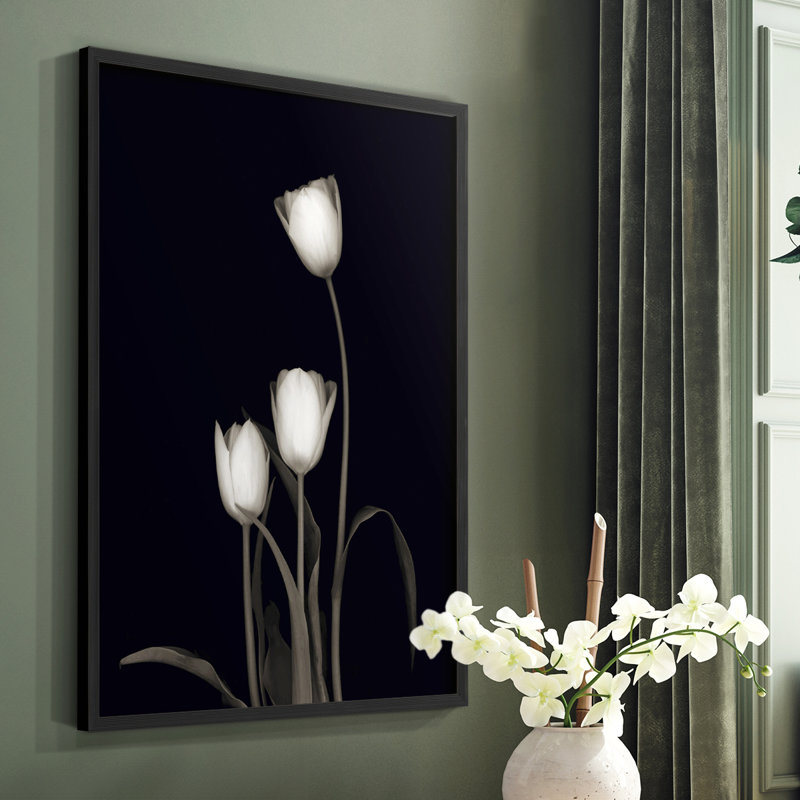 «Tulip Pose III», reproduction encadrée - bois massif, H 14 po x l 11 po, Noir